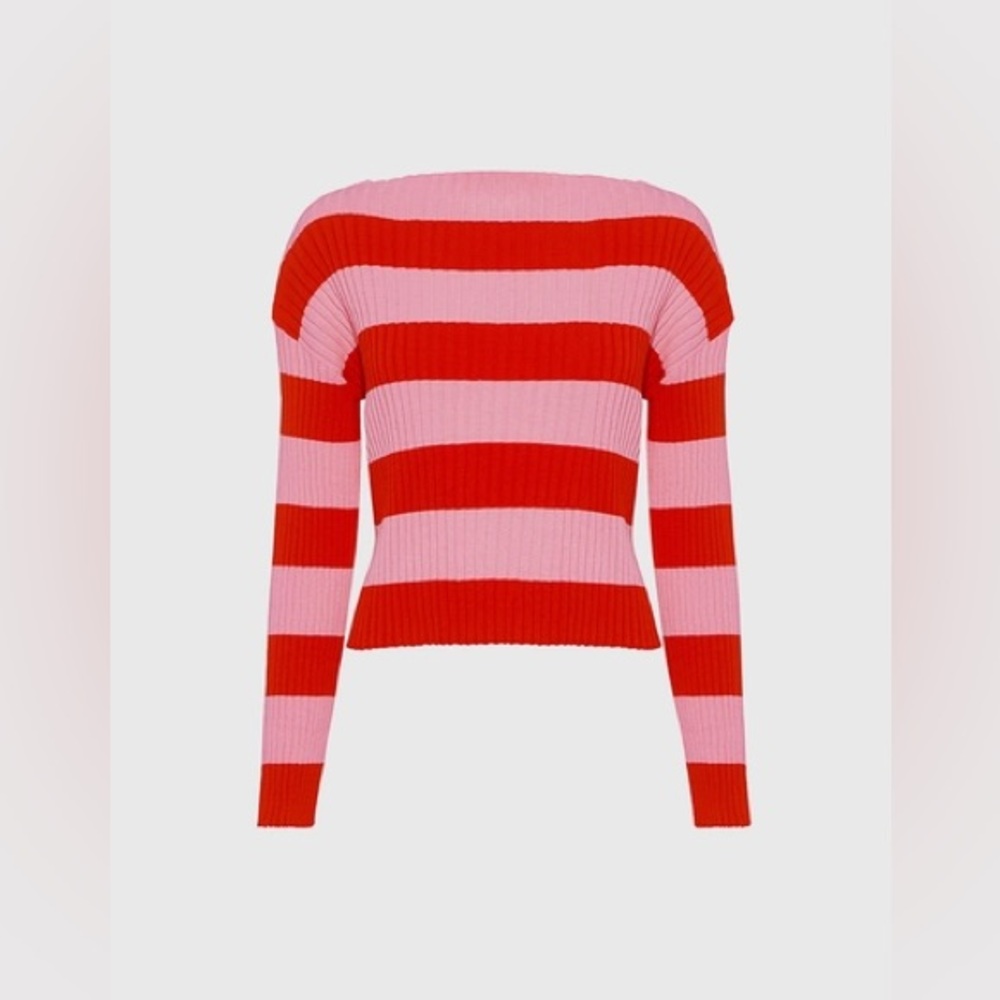 Pink and Red Striped Sweater